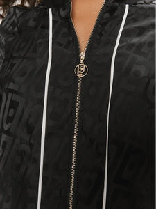 LIU JO Logo Zip Jacket in Black