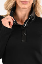 Load image into Gallery viewer, Marc Cain Ribbed Shirt With Shiny Collar in Black