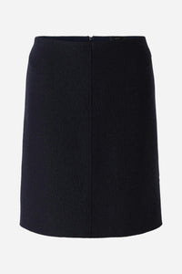 Oui Boiled Wool Skirt in Navy