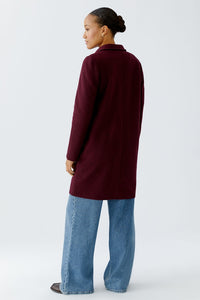 Oui Mayson Boiled Wool Coat in Bramble Berry