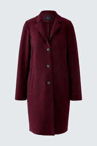 Oui Mayson Boiled Wool Coat in Bramble Berry