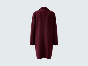 Oui Mayson Boiled Wool Coat in Bramble Berry