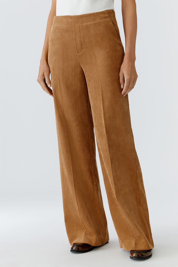 Oui Corduroy Pants in Camel