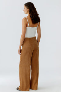 Oui Corduroy Pants in Camel