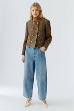 Load image into Gallery viewer, Oui Check Jacket in Dark Camel &amp; Black

