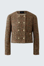 Load image into Gallery viewer, Oui Check Jacket in Dark Camel &amp; Black

