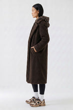 Load image into Gallery viewer, Oui Long Teddy Coat in Mulch
