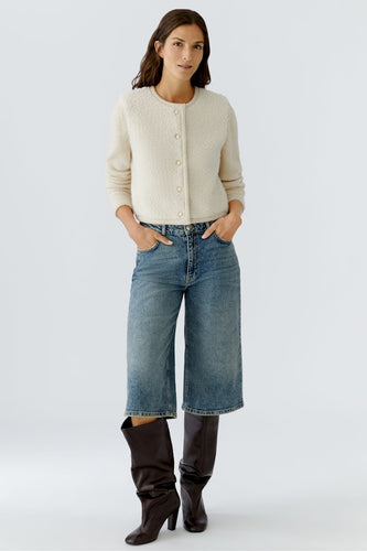 Oui Cardigan in Off White Melange