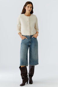 Oui Cardigan in Off White Melange