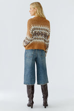 Load image into Gallery viewer, Oui Norwegian Sweater in Camel &amp; Off White
