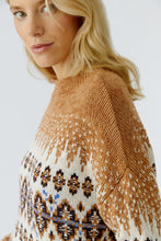 Load image into Gallery viewer, Oui Norwegian Sweater in Camel &amp; Off White
