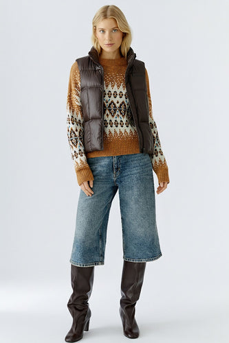 Oui Quilted Vest in Ganache