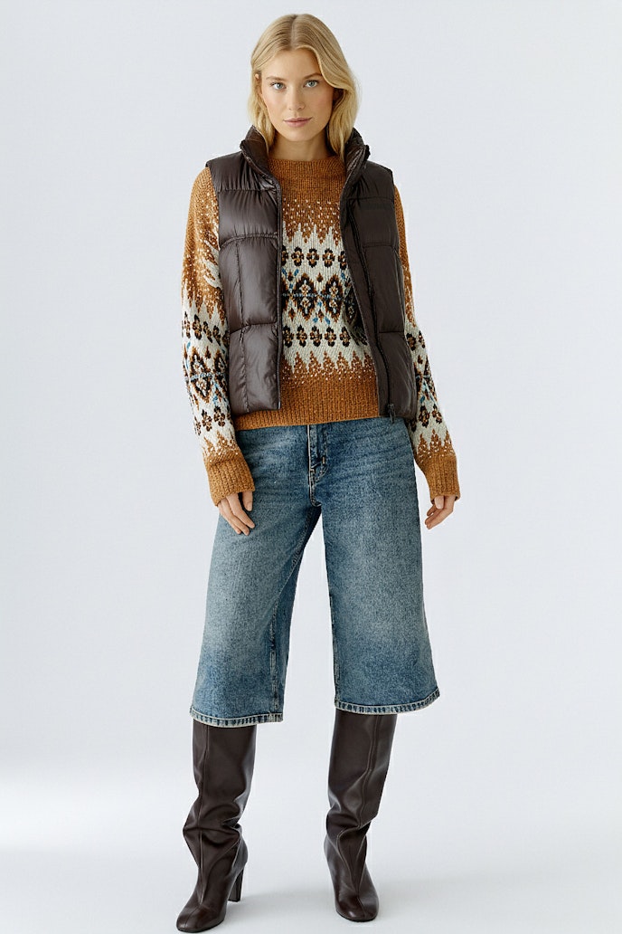 Oui Quilted Vest in Ganache