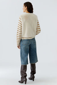 Oui Faux-Fur Vest in Whitecap