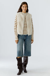 Oui Faux-Fur Vest in Whitecap