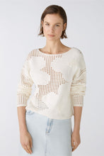 Load image into Gallery viewer, Oui Cotton Crochet Sweater in Gardenia
