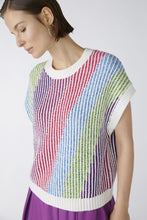 Load image into Gallery viewer, Oui Multi Diagonal Stripe Sweater Vest
