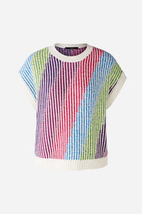 Oui Multi Diagonal Stripe Sweater Vest