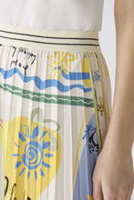 Load image into Gallery viewer, Oui Pleated Print Skirt in Yellow/Blue

