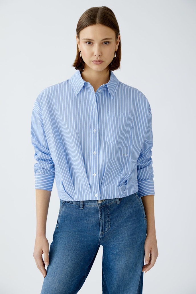 Oui Striped Shirt in Blue/White