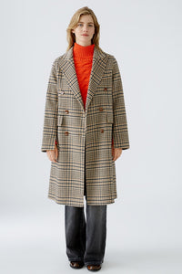 Oui Wool Check Coat