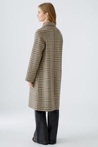 Oui Wool Check Coat