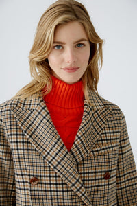 Oui Wool Check Coat