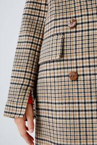 Oui Wool Check Coat