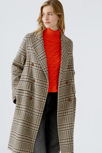 Oui Wool Check Coat