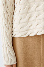 Load image into Gallery viewer, Oui Cotton Turtleneck Sweater in Light Stone
