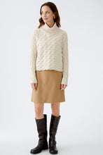 Load image into Gallery viewer, Oui Cotton Turtleneck Sweater in Light Stone
