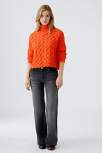 Load image into Gallery viewer, Oui Cotton Turtleneck Sweater in Cherry Tomato
