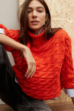 Load image into Gallery viewer, Oui Cotton Turtleneck Sweater in Cherry Tomato
