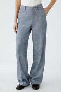 Oui Trouser in Blue White