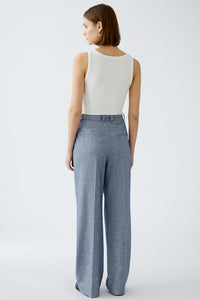 Oui Trouser in Blue White