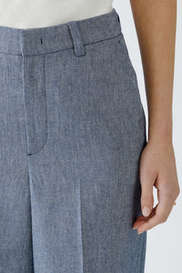 Oui Trouser in Blue White