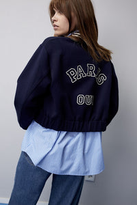 Oui Bomber Jacket in Navy