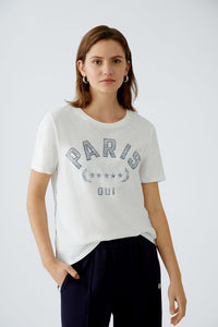 Oui "Paris" T-Shirt in Cloud