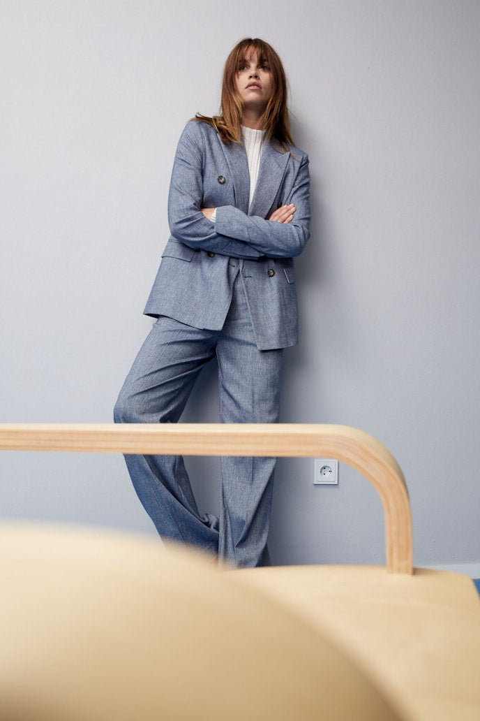 Oui Blazer in Blue White