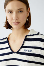 Load image into Gallery viewer, Oui Striped Polo in White/Blue
