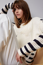 Load image into Gallery viewer, Oui Striped Sweater in White/Blue
