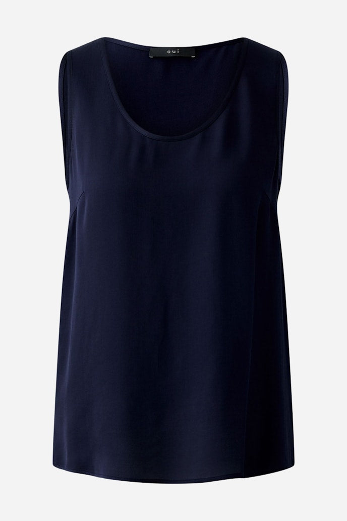 Oui Silky Tank Top in Navy