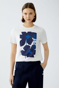 Oui Printed T-shirt in White