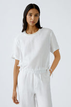 Load image into Gallery viewer, Oui Short Sleeve Linen Top in Optic White
