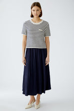 Load image into Gallery viewer, Oui Striped Short Sleeve Sweater in White/Blue
