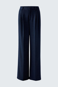 Oui Jersey Trousers in Navy Pinstripe