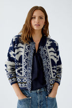 Load image into Gallery viewer, Oui Knit Fringe Cardigan in Dark Blue
