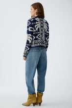 Load image into Gallery viewer, Oui Knit Fringe Cardigan in Dark Blue
