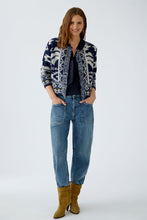 Load image into Gallery viewer, Oui Knit Fringe Cardigan in Dark Blue
