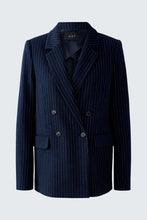Load image into Gallery viewer, Oui Jersey Blazer in Navy Pinstripe
